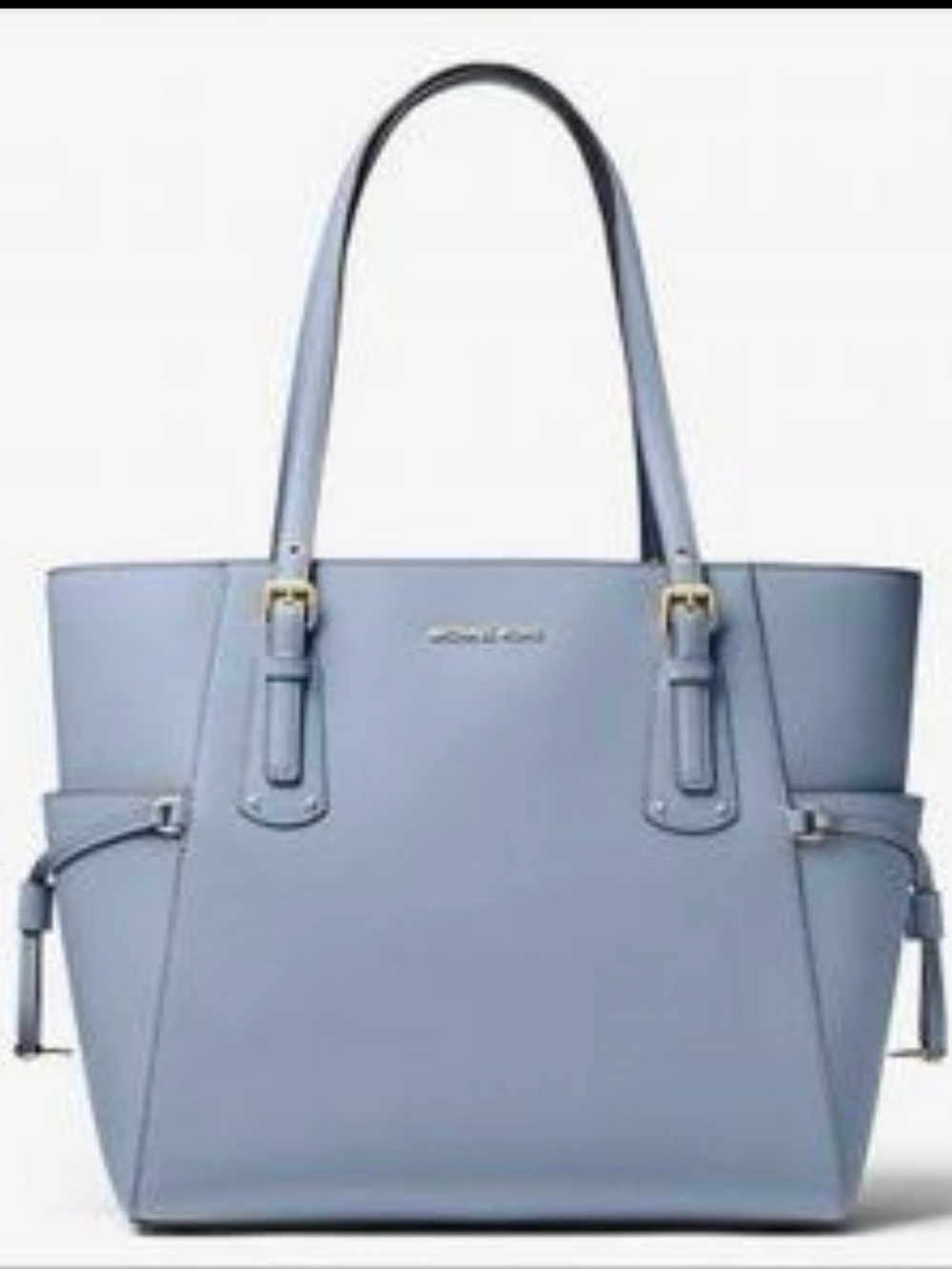 Michael Kors Light Blue Voyager Leather Tote Bag